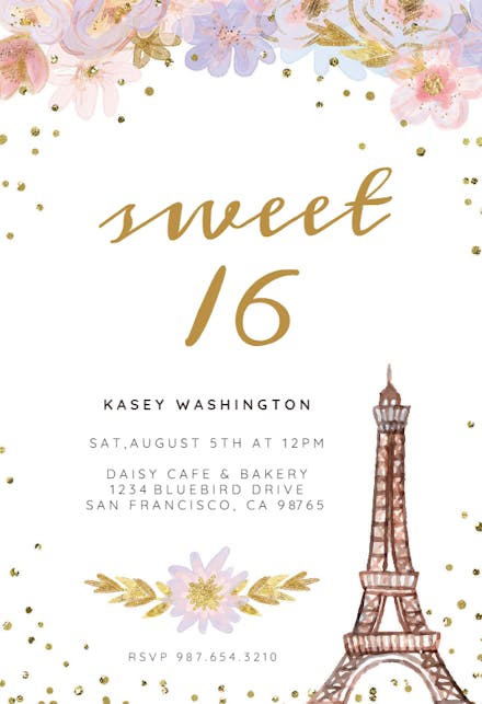 Touch Of Paris Birthday Invitation Template Free Greetings Island