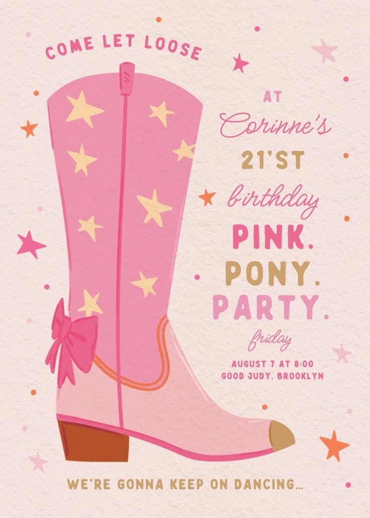 Pink pony - invitation