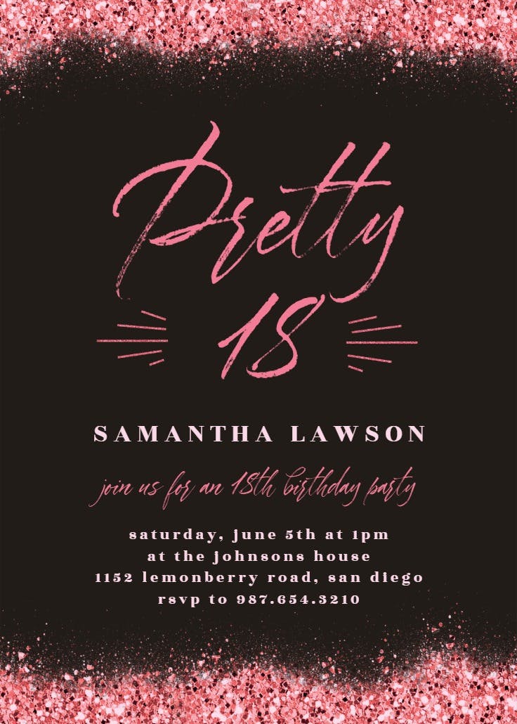 Pretty 18 - birthday invitation