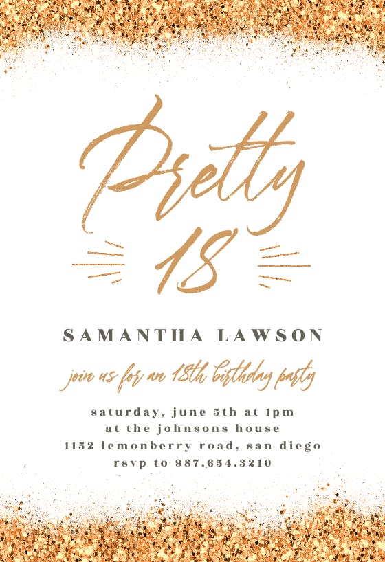 Pretty 18 - birthday invitation