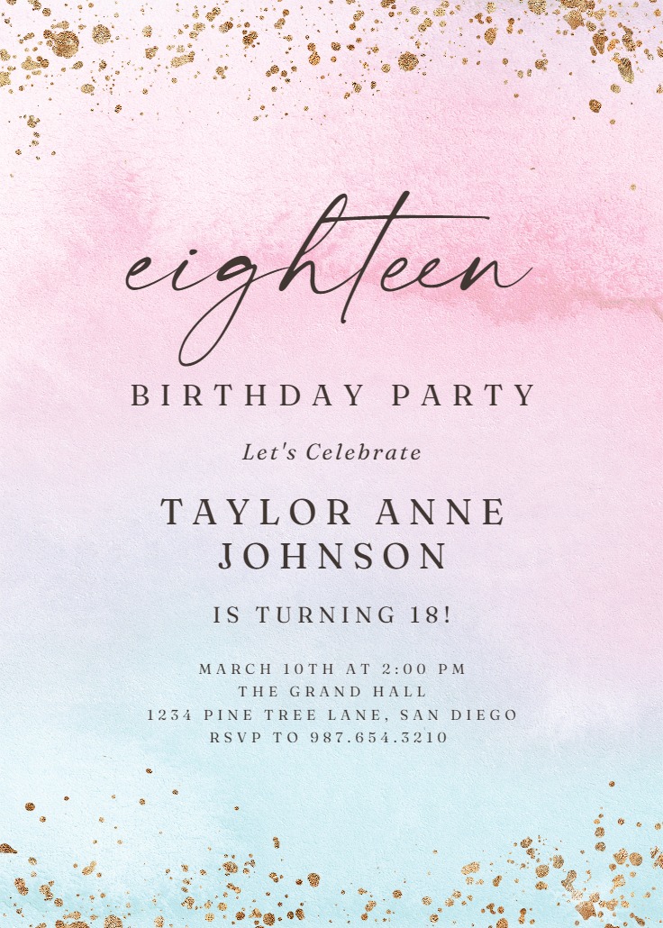 Rainbow ombre - Birthday Invitation Template | Greetings Island