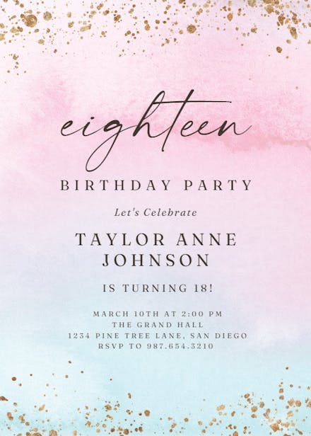 18th birthday invitations -  Italia