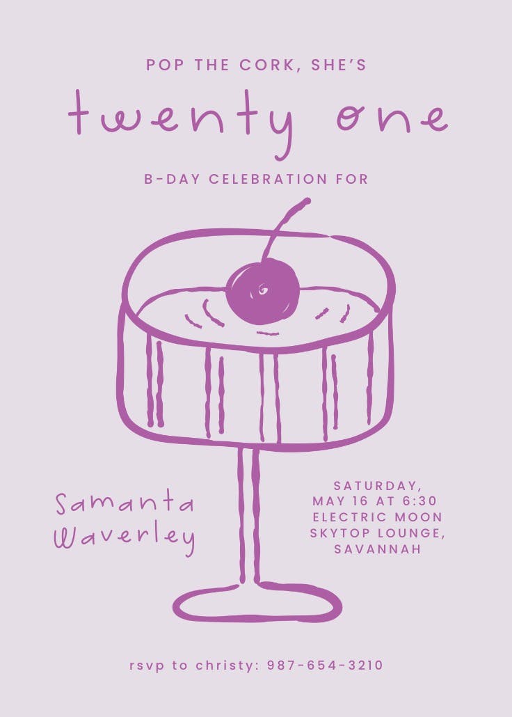 Raise that glass - birthday invitation