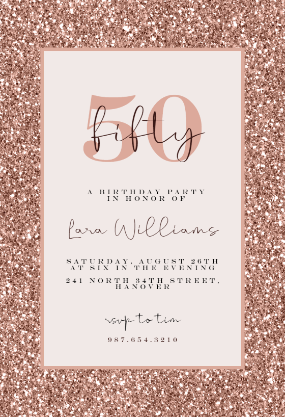 Birthday Shimmer Birthday Party Invitations 50 
