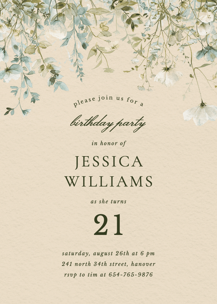 Sage leaves - invitation