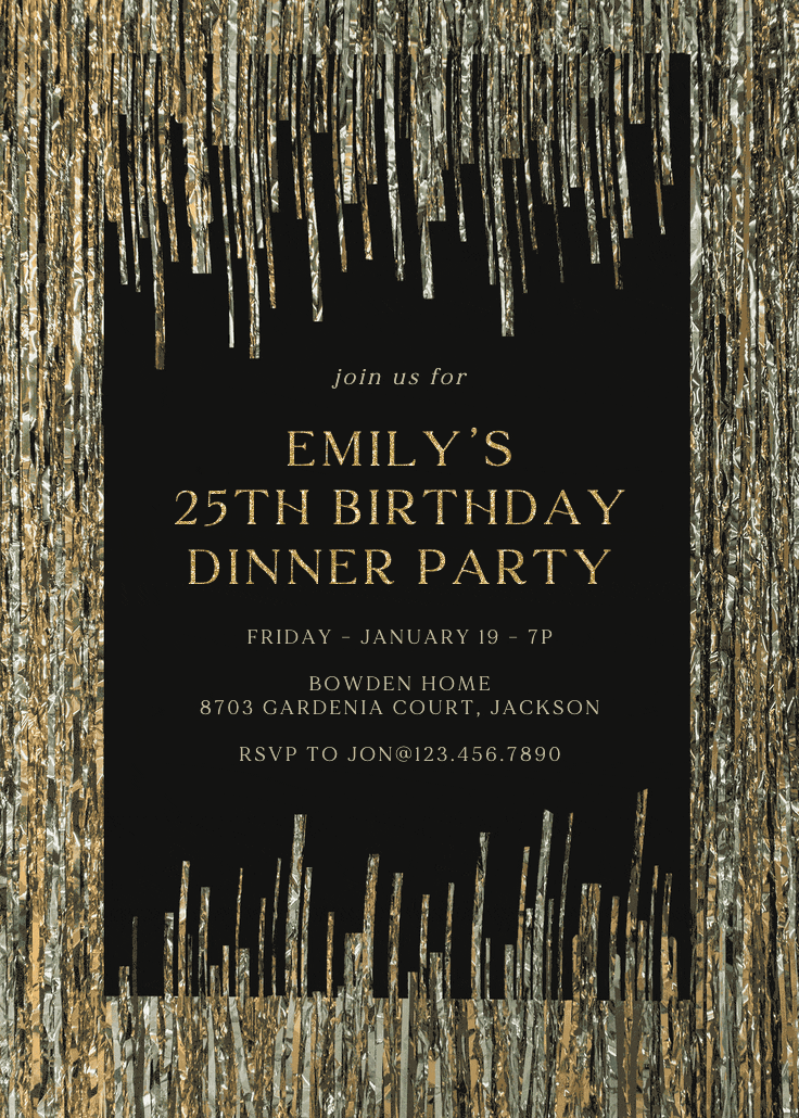 Shine - invitación de cumpleaños