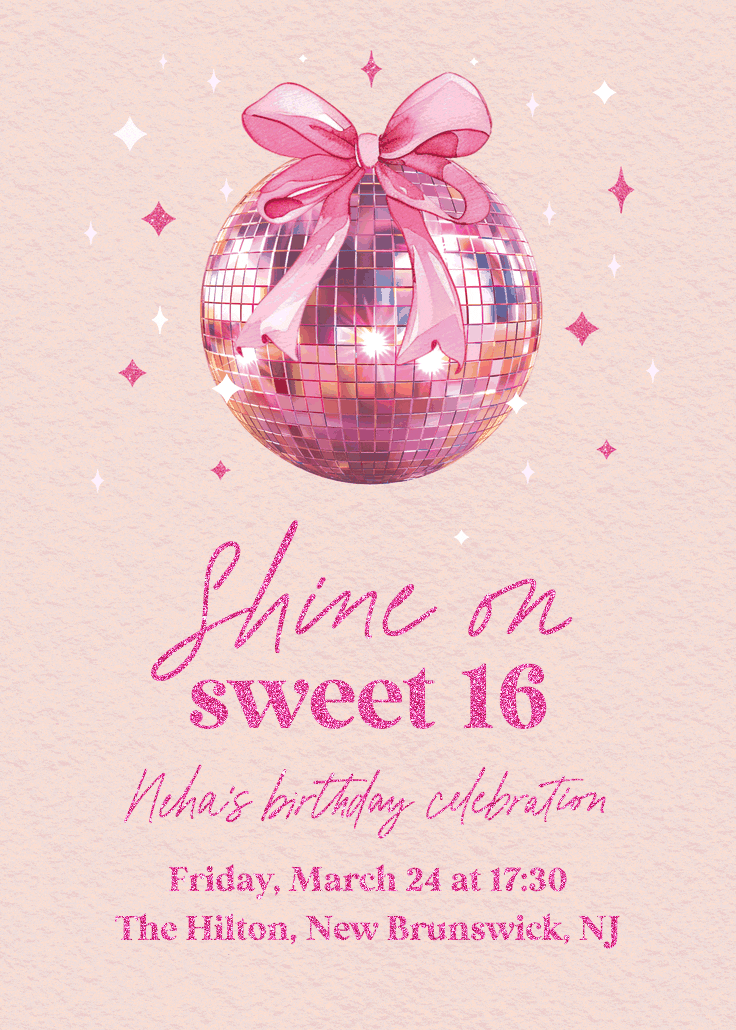 Shine on - sweet 16 invitation