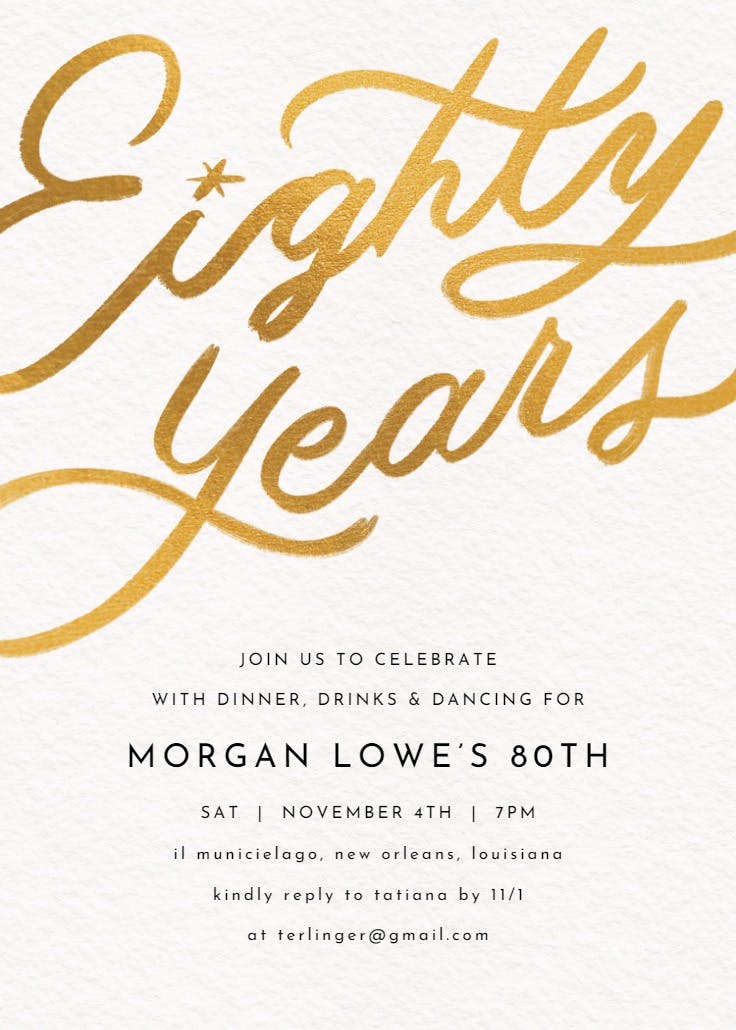 Simple script 80 - birthday invitation