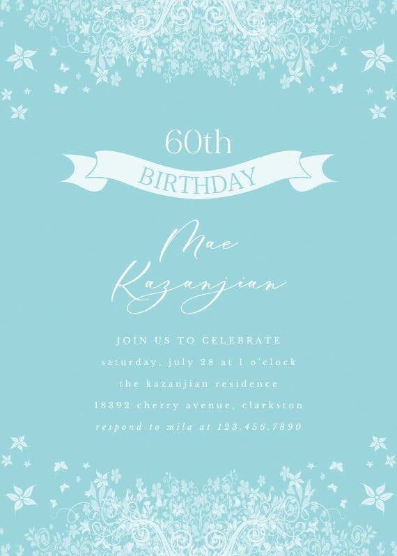 Soft blue - birthday invitation