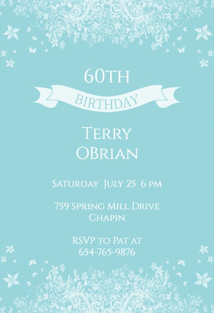 Soft Blue - Birthday Invitation