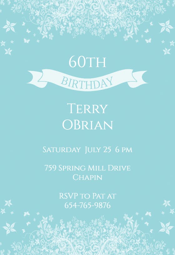 Soft blue -  invitación de cumpleaños