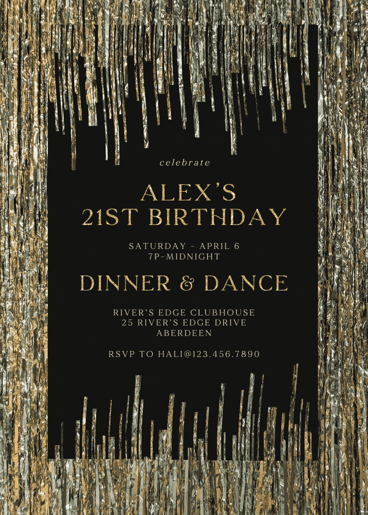 Sophisticated sparkle - invitación de cumpleaños