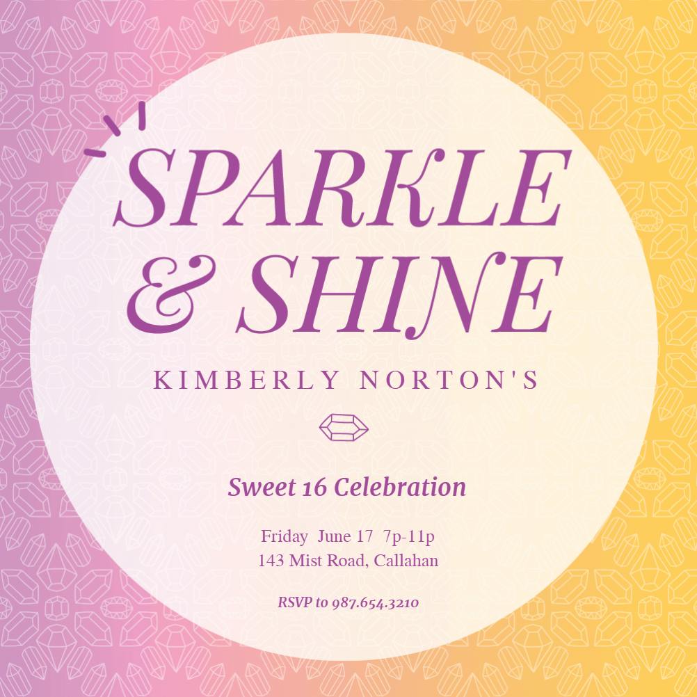 Sparkle & shine -  invitation template