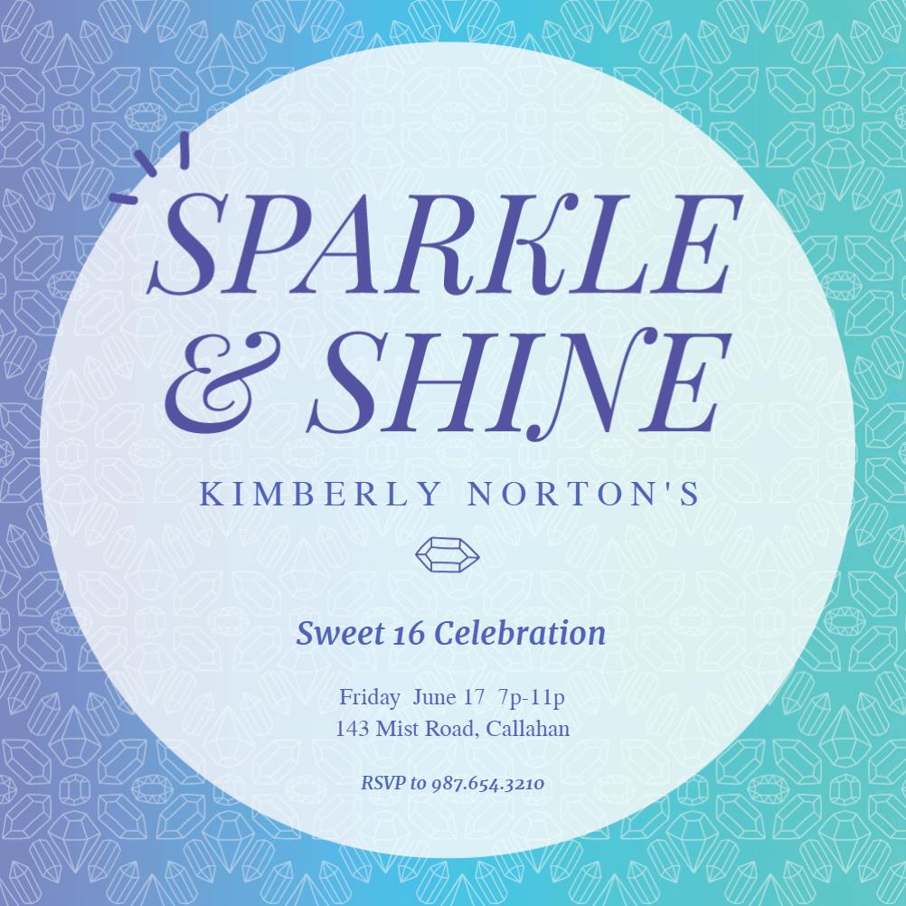 Sparkle & shine -  invitación de cumpleaños