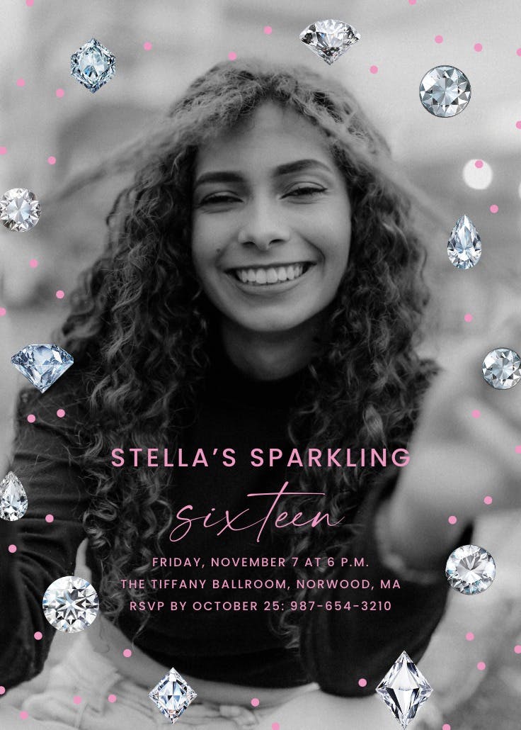 Sparkling girl - invitation