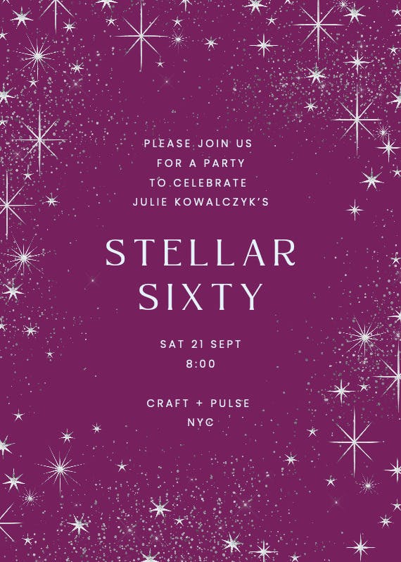 Stellar - birthday invitation