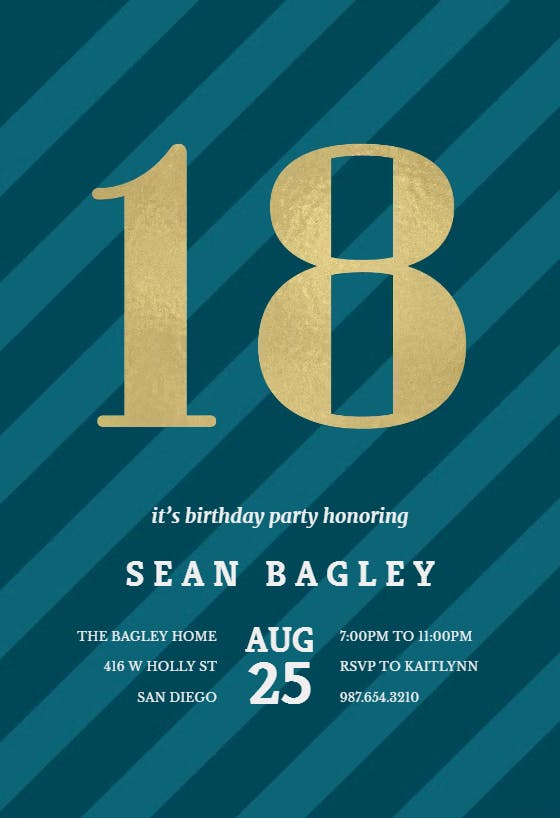 Striped - birthday invitation
