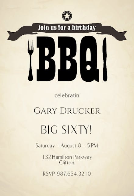 Summer Steakout - Birthday Invitation