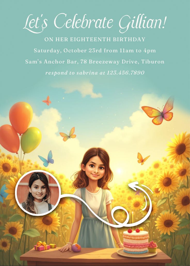 Sunflower garden - invitation