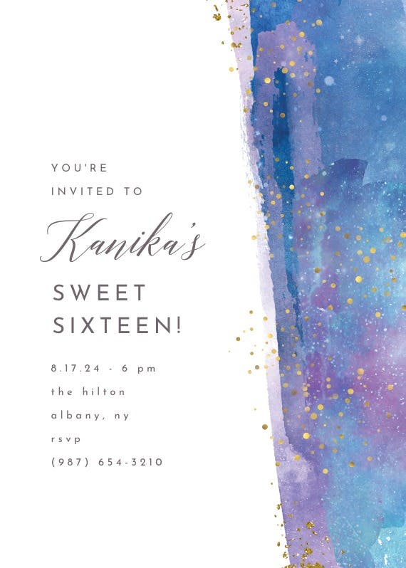 Sweet 16 - invitación de cumpleaños