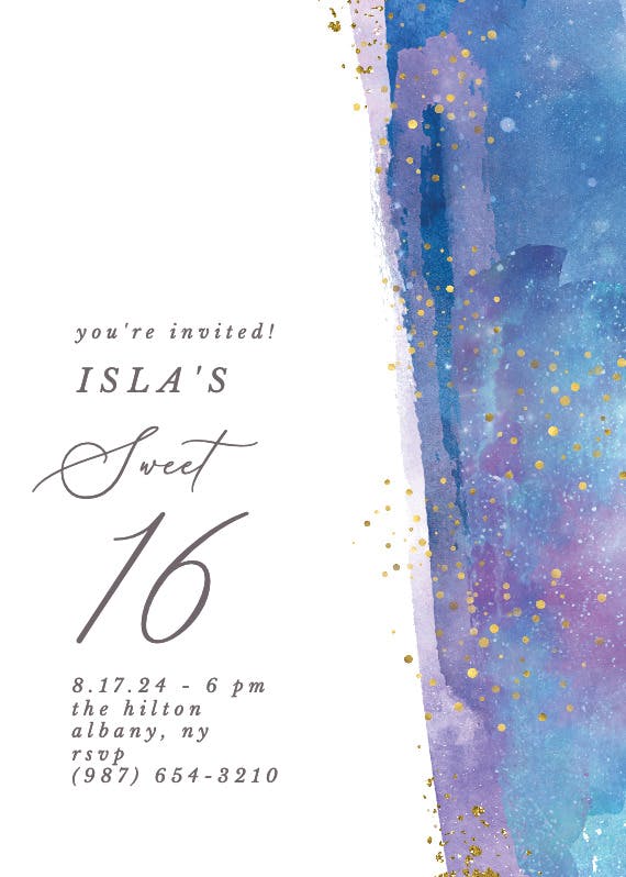 Sweet 16 -  invitación de cumpleaños