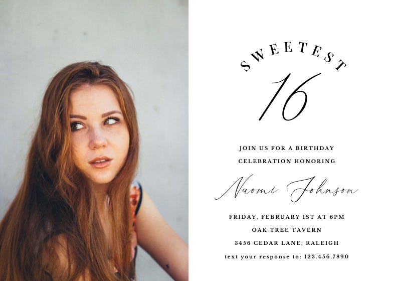 Sweet 16 photo -  invitación de cumpleaños