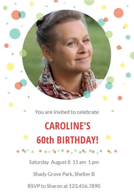 Sweet Circles - Birthday Invitation Template (Free) | Greetings Island