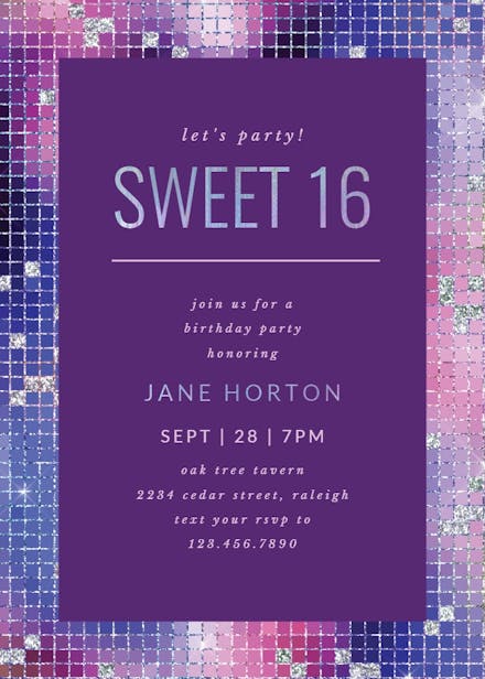 Sweet sixteen - sweet 16 invitation