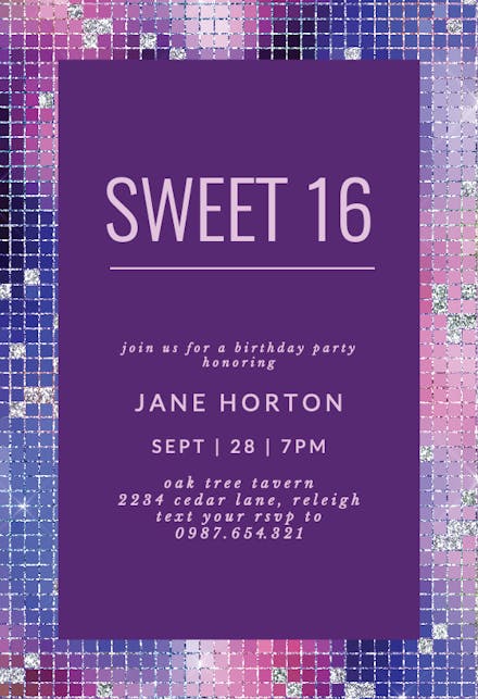 Sweet 16 Background, Led Sweet Letter, Party Background