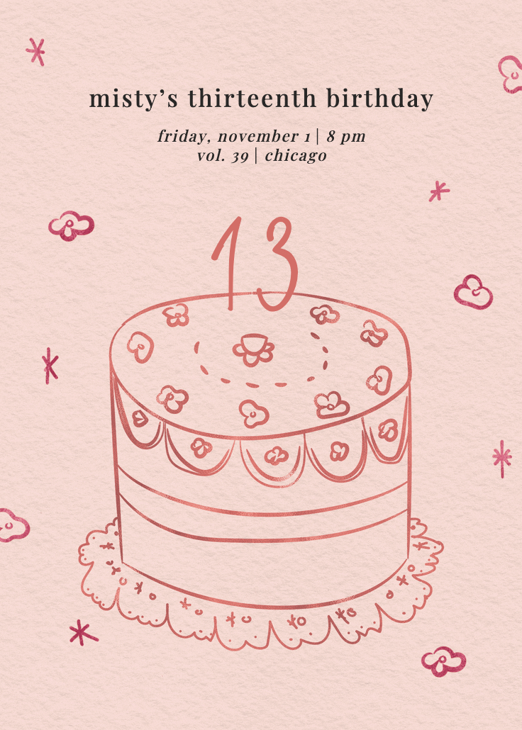 Sweet sketch 13 - invitación de cumpleaños