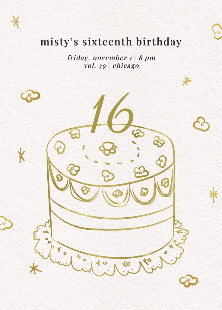 Sweet sketch 16 - invitación de cumpleaños