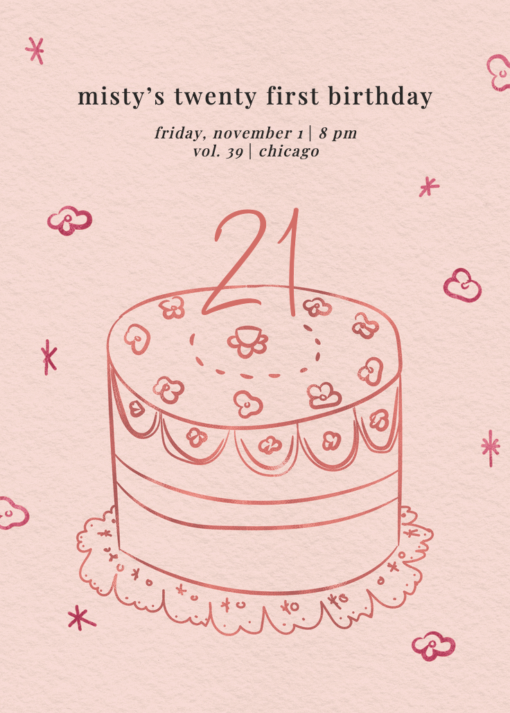 Sweet sketch 21 - birthday invitation