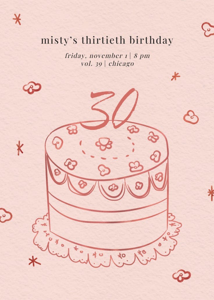 Sweet sketch 30 - birthday invitation