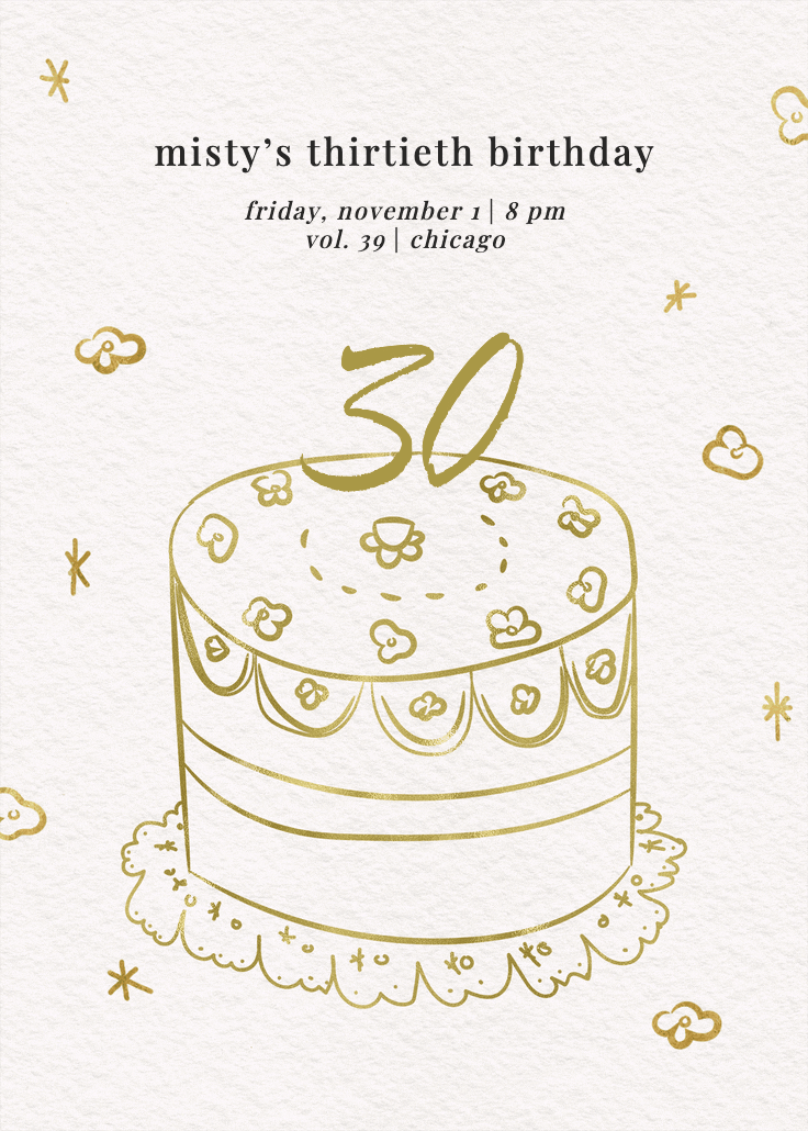 Sweet sketch 30 - invitación de cumpleaños