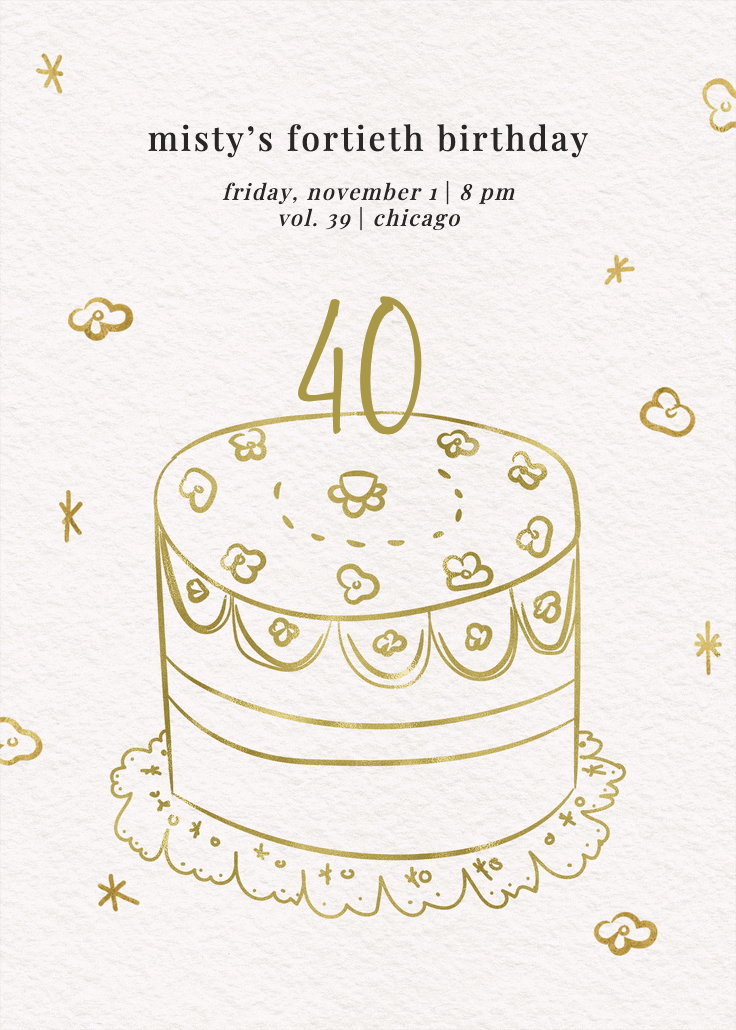Sweet sketch 40 -  invitación de cumpleaños
