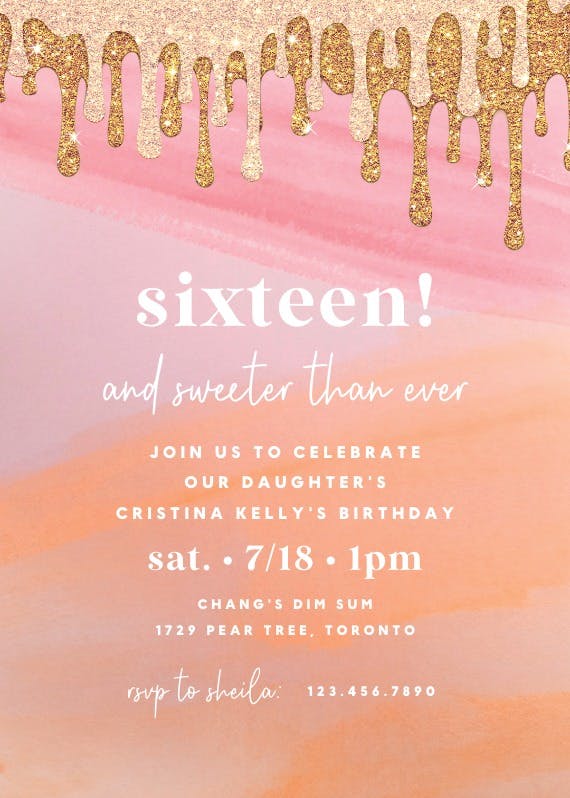 Sweeter than ever - sweet 16 invitation