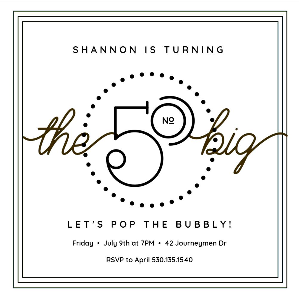 The big fifty - birthday invitation