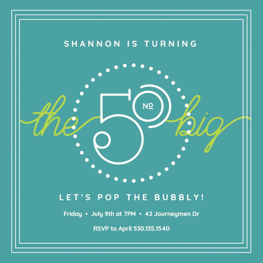 The big fifty -  invitación de cumpleaños