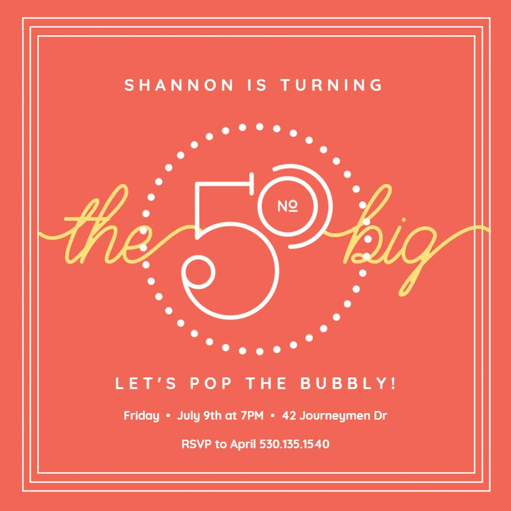 The big fifty -  invitación de cumpleaños