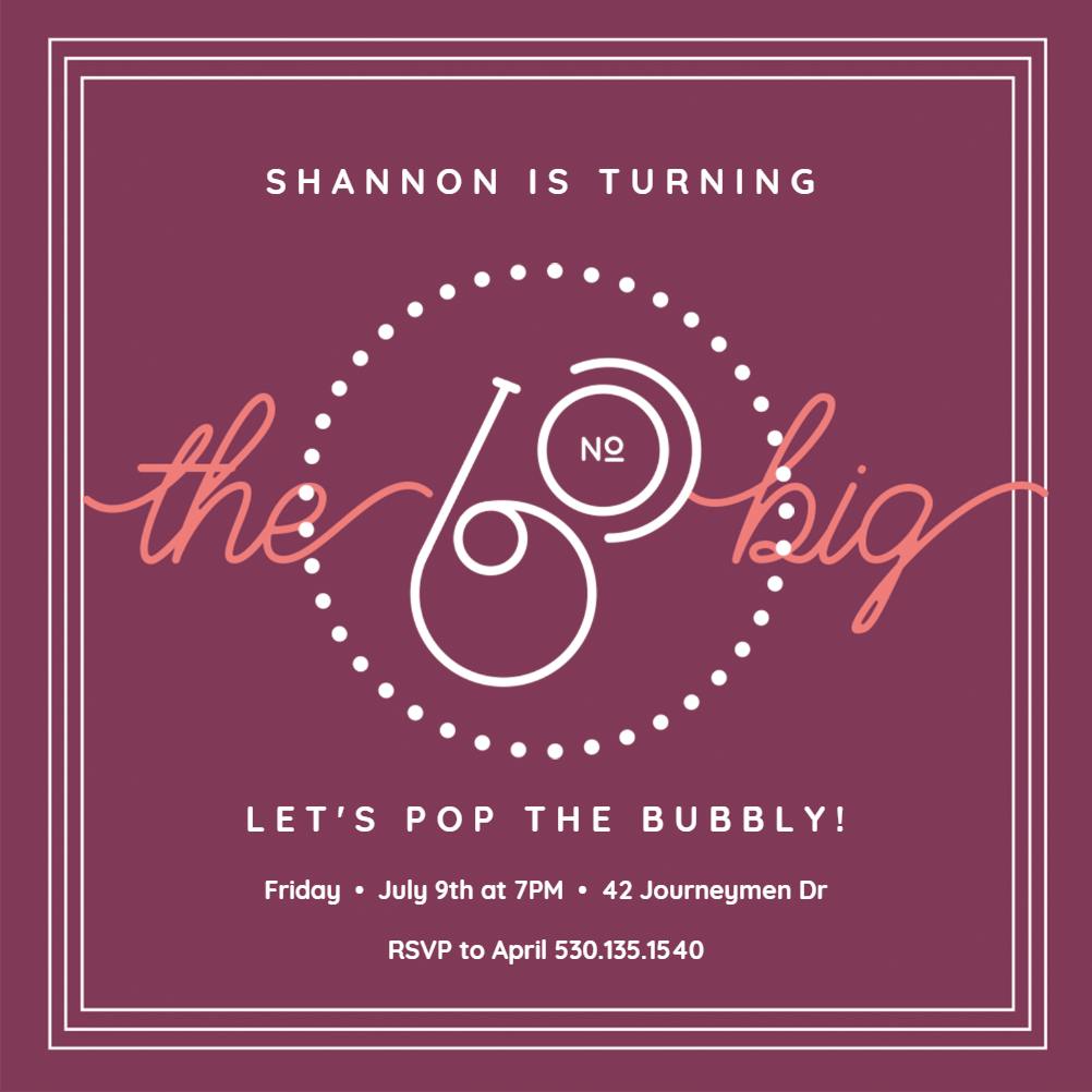 The big sixty -  invitación de cumpleaños