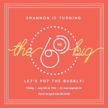 The Big Sixty - Birthday Invitation