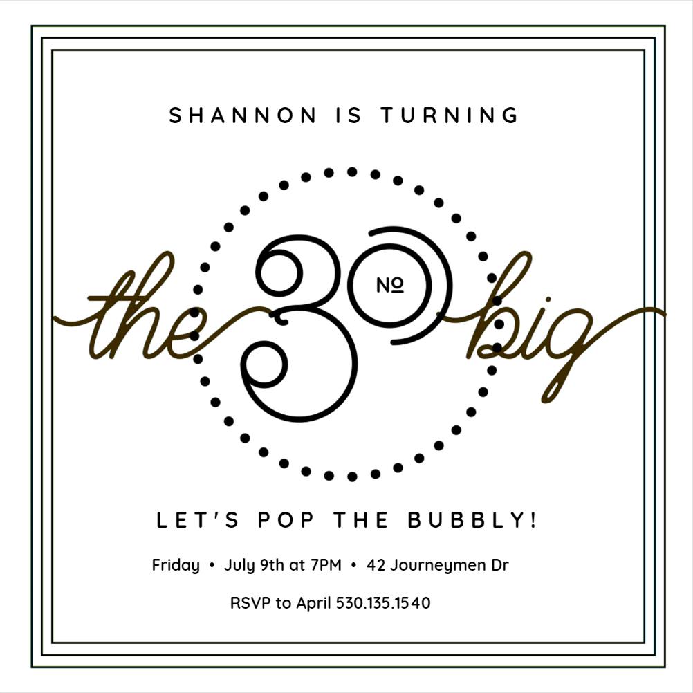 The big thirty - birthday invitation