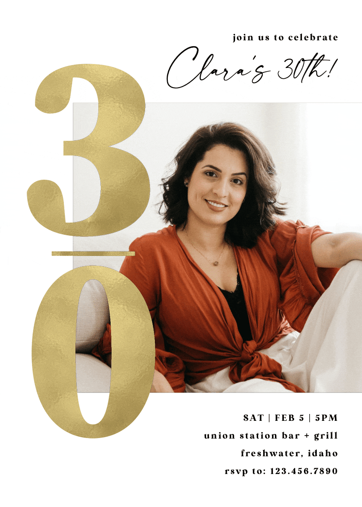 Thirty shining - birthday invitation