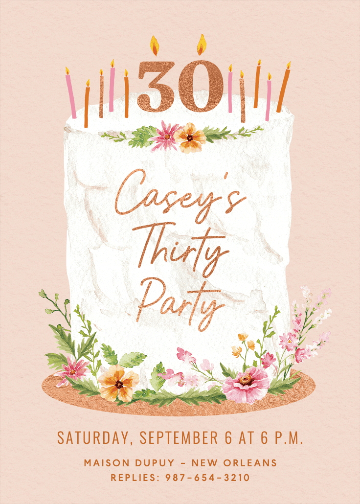 Tiered cake - invitación de cumpleaños