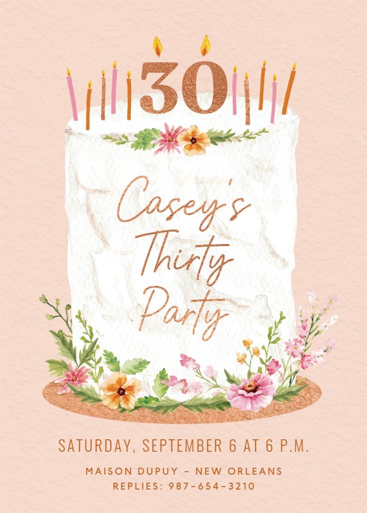 Tiered cake - birthday invitation