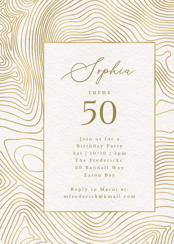 Topographic motif - party invitation