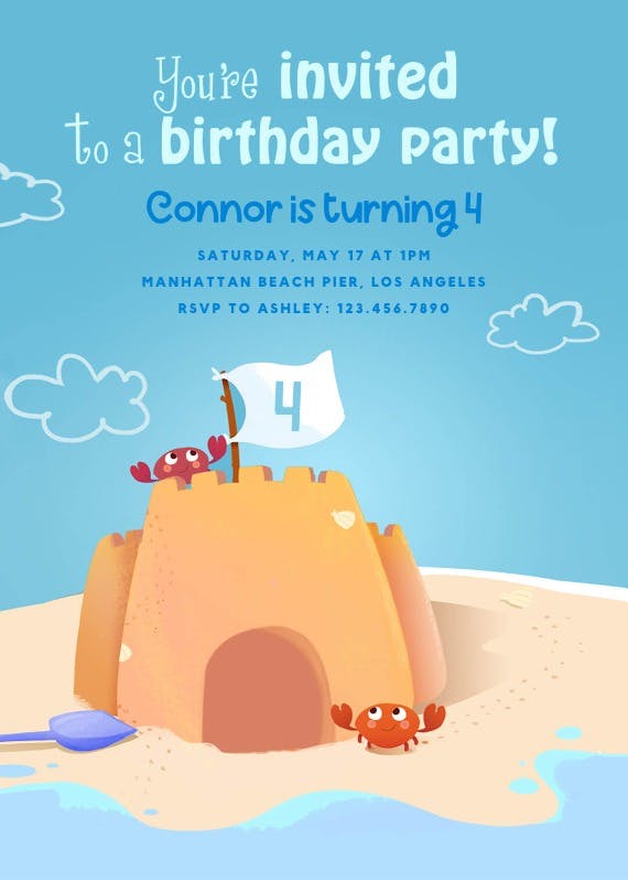 Turning 4 -  invitación de cumpleaños