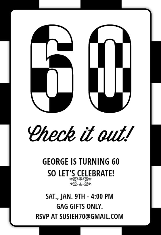 Turning 60 -  invitación de cumpleaños