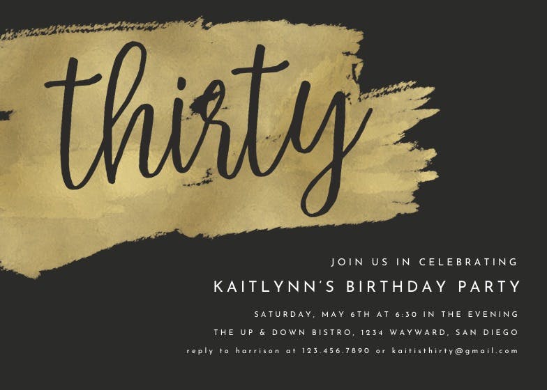 Urban 30 - birthday invitation