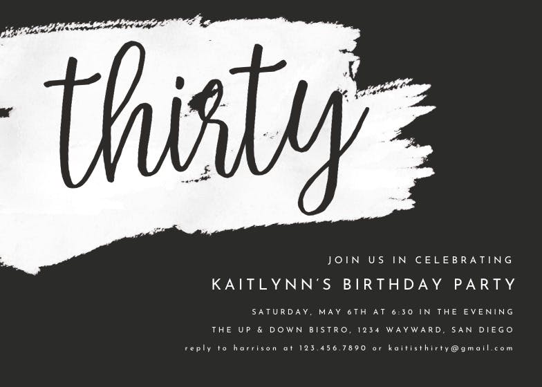 Urban 30 - party invitation